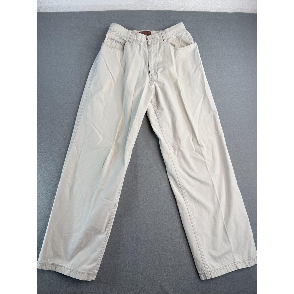 BKE Utility Pants Mens 29x30 Beige Relaxed Fit Canvas Khakis Workwear Casual